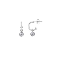Tiny Cupid Hoops With Mini Petrol Pearl Earring Charms