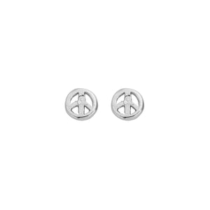 Silver Tiny Peace Ear Charm Set