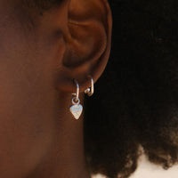 Tiny Cupid Hoops With Baby Heart Charms