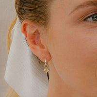Tiny Cupid Hoops With Gold Baby North Star Charms