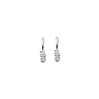 Tiny Cupid Hoops With Mini Blue Topaz Earring Charms