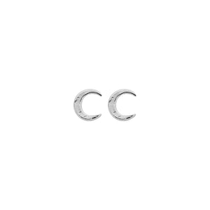 Silver Tiny Moon Ear Charm Set