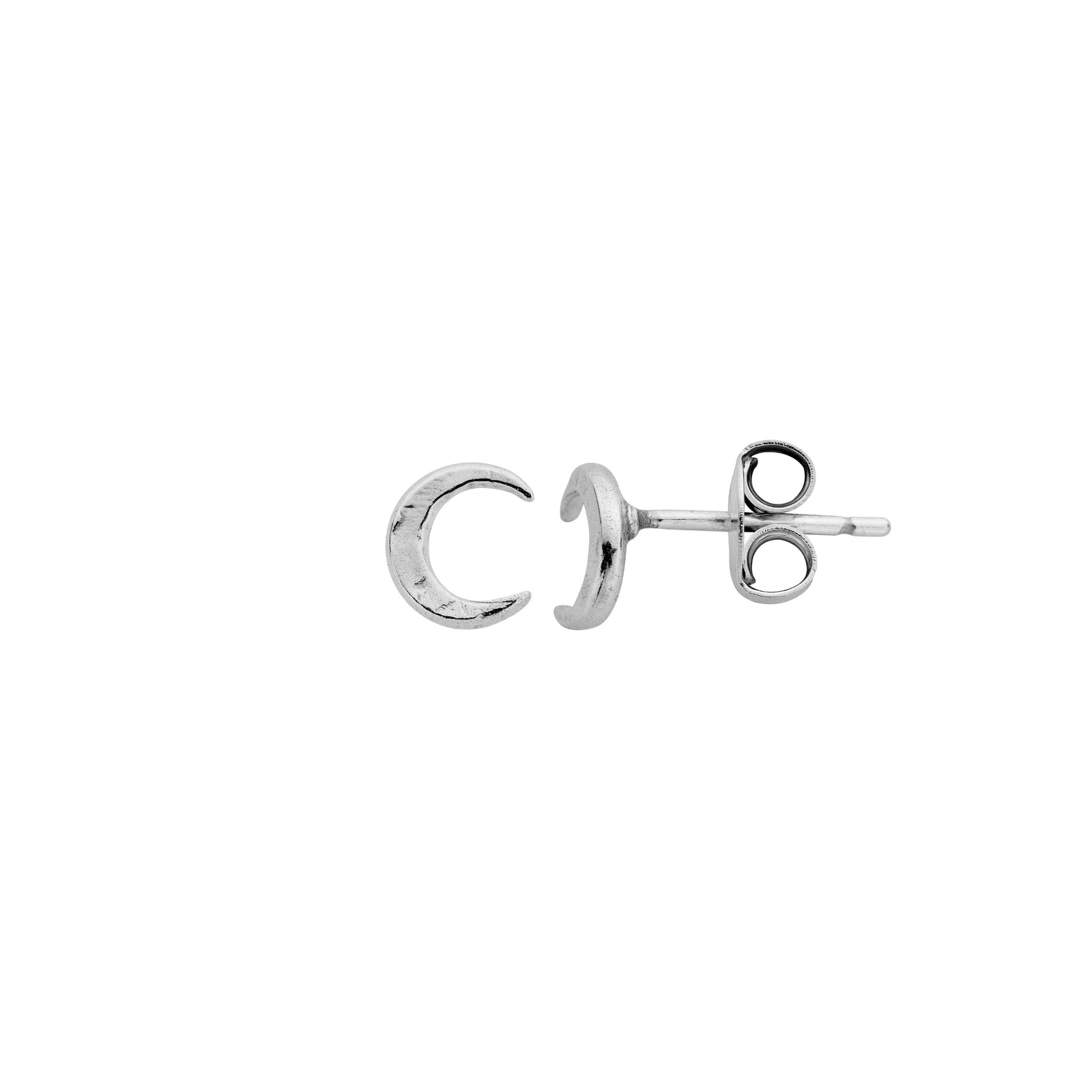 Silver Tiny Moon Ear Charm Set