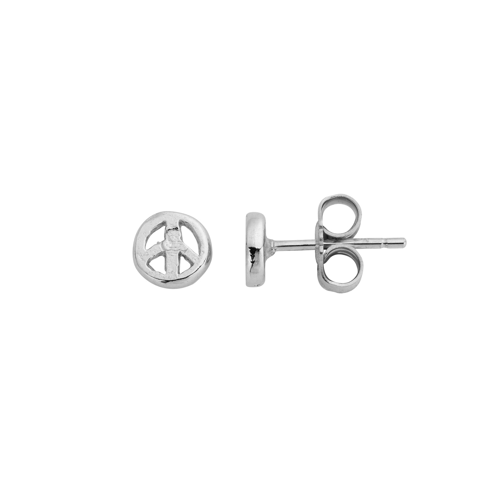 Silver Tiny Peace Ear Charm Set