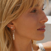 Silver Tiny Peace Ear Charm Set