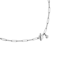 Silver Large Moon Trace Chain Necklace
