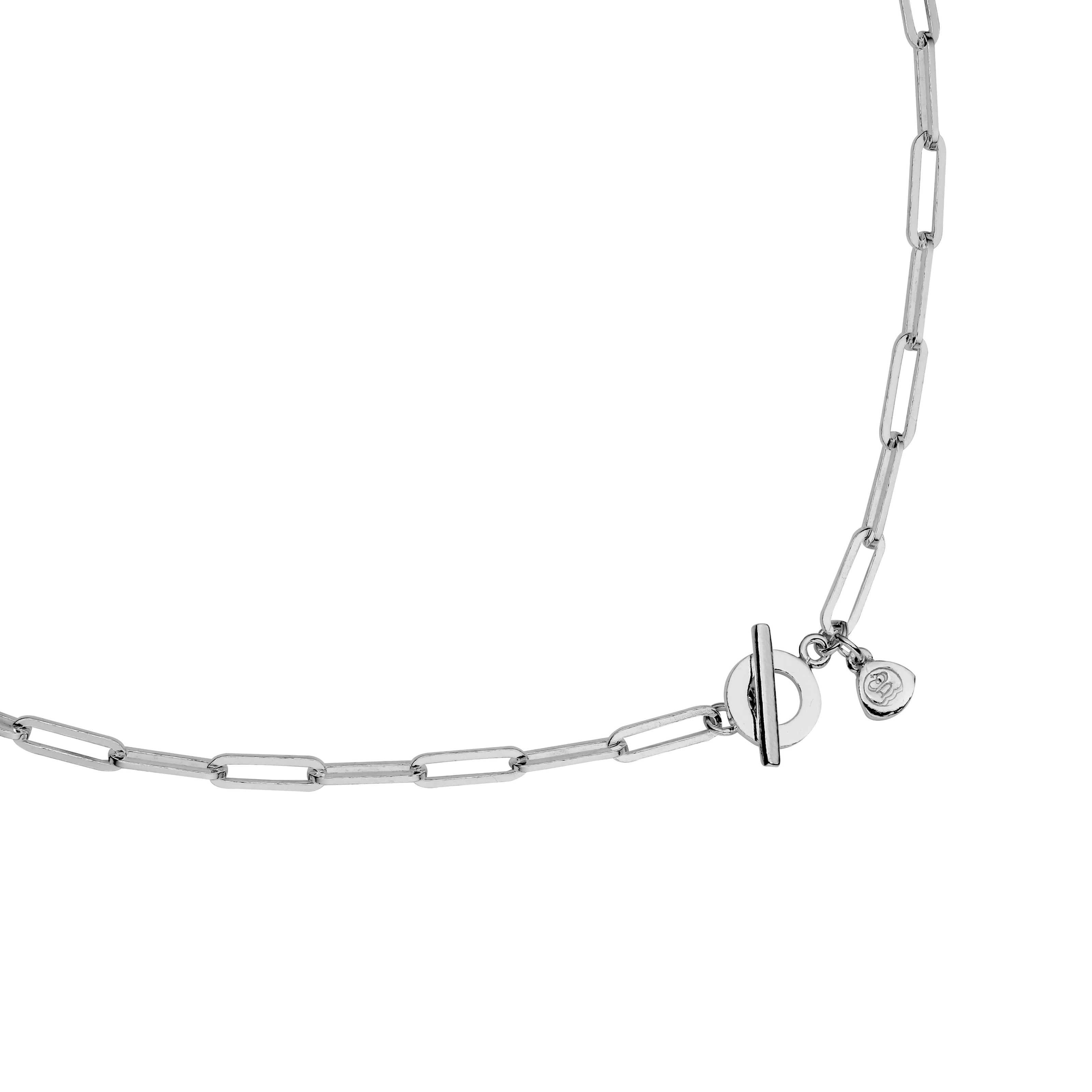 Silver Large Moon Trace Chain Necklace