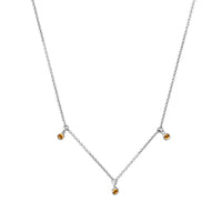 Silver Trio Citrine Necklace