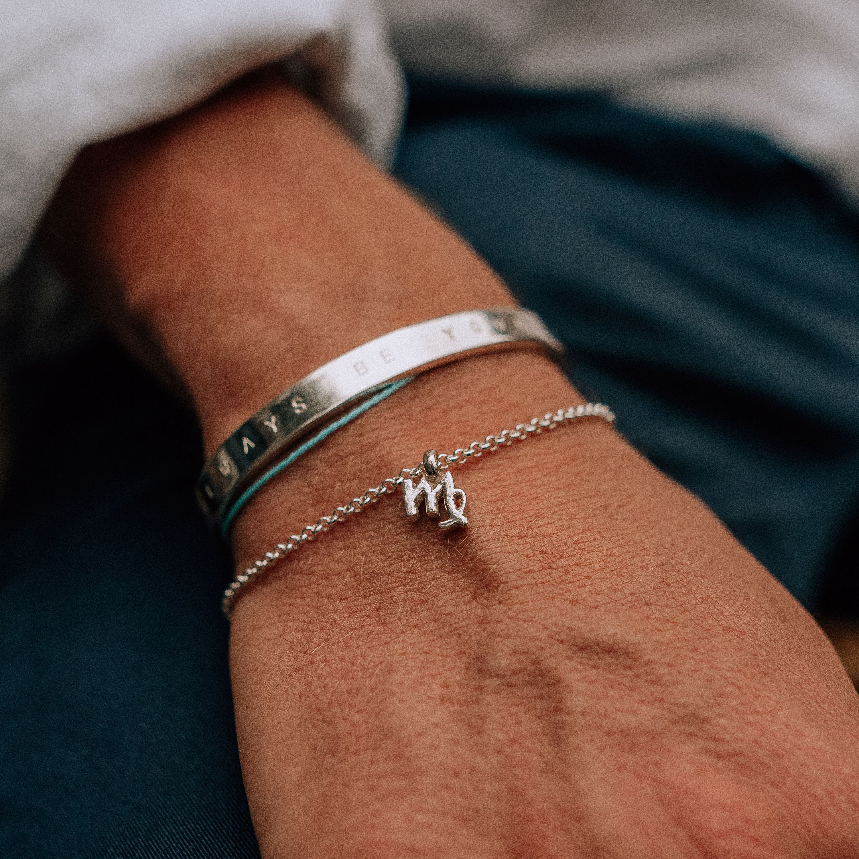 Silver Virgo Mini Horoscope Chain Bracelet