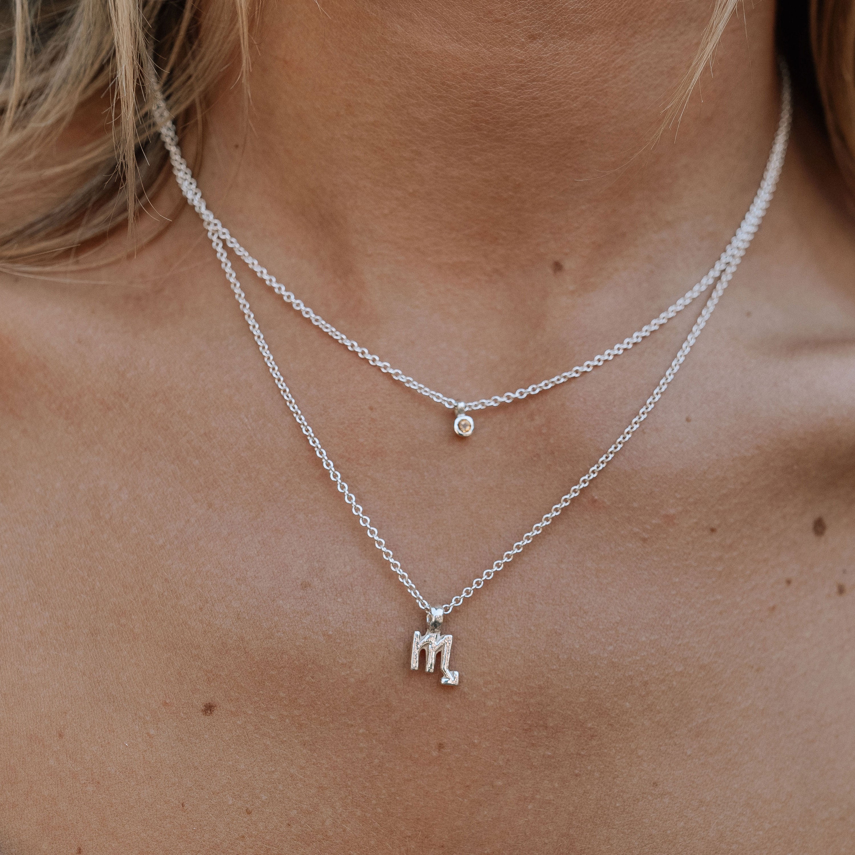 Silver Virgo Mini Horoscope Necklace
