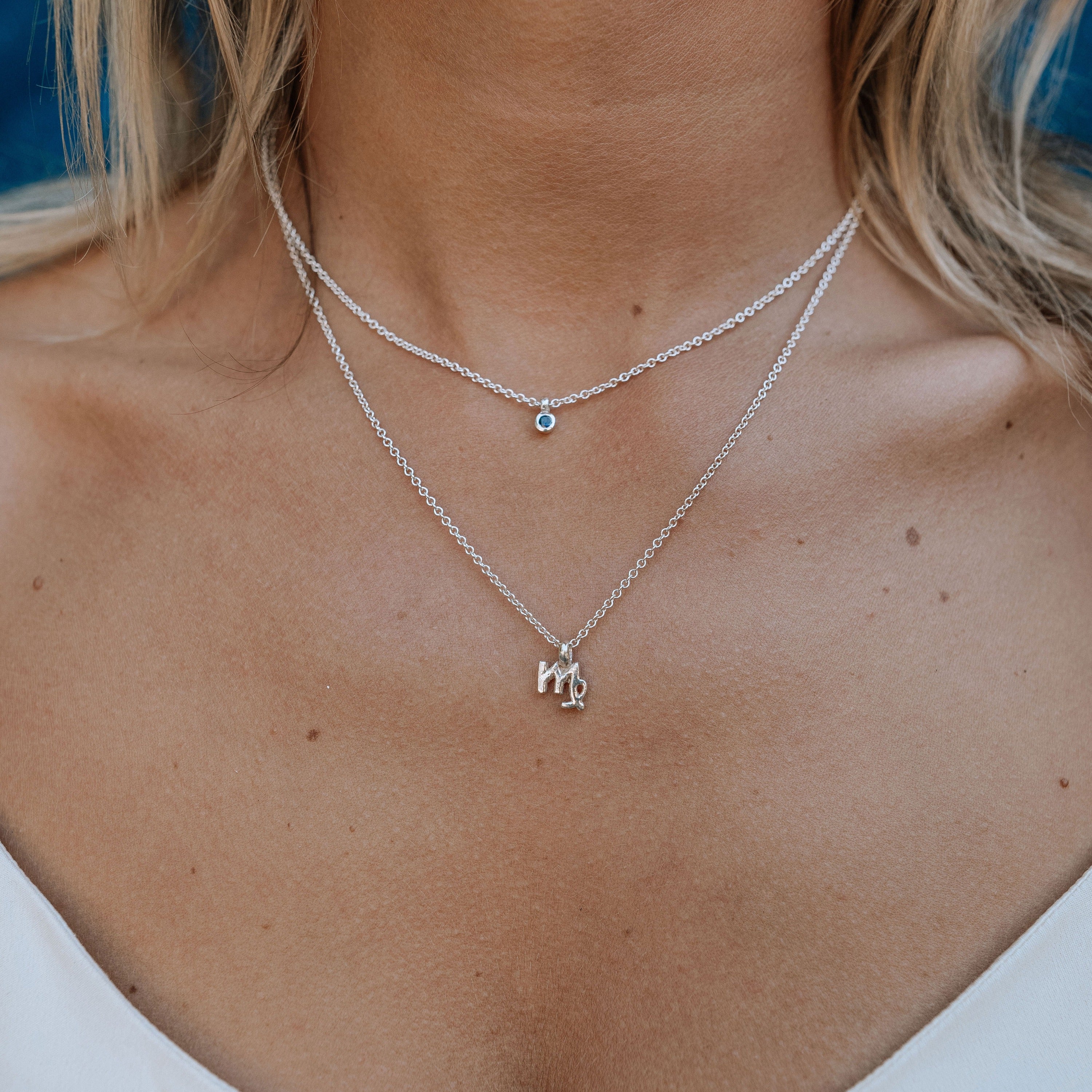 Silver Virgo Mini Horoscope Necklace
