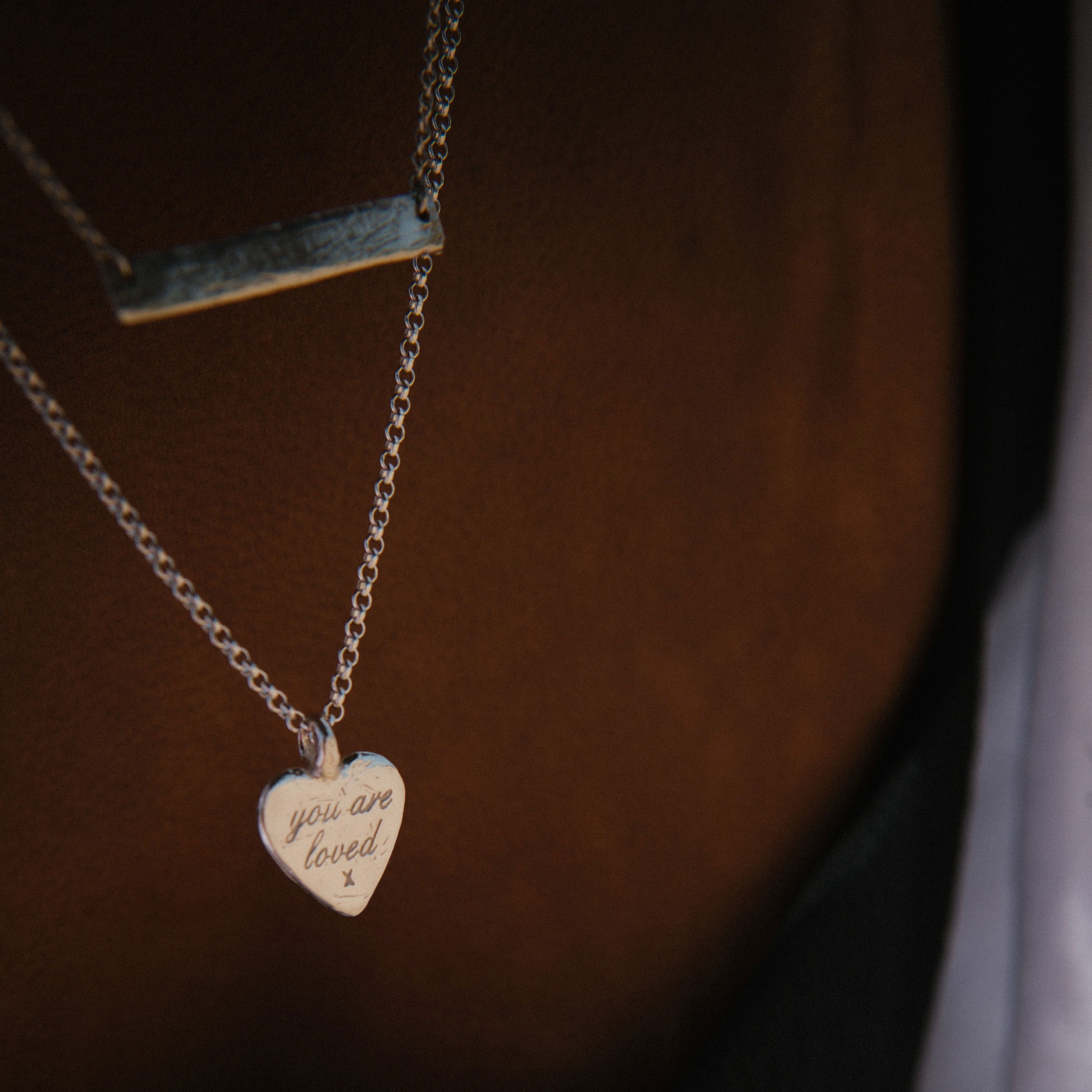 Silver Medium You Are Loved Necklace