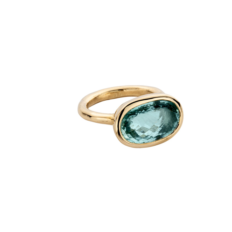 SKORPIOS Gold Aquamarine Ring
