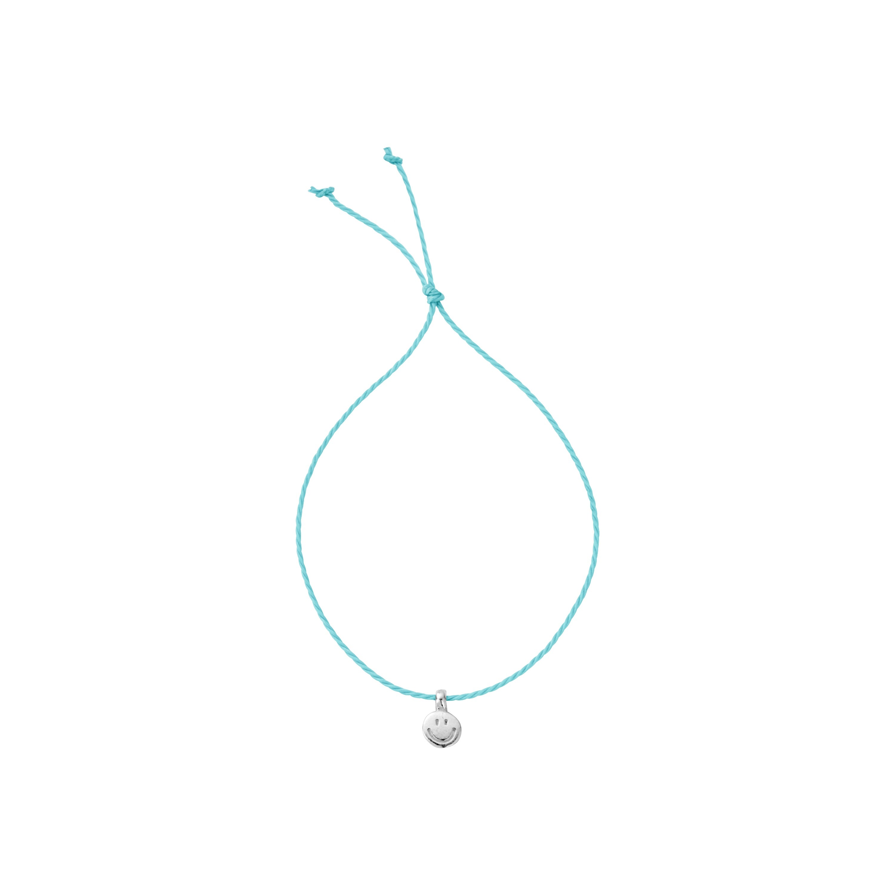 Children's Silver Smiley Face Cord Bracelet