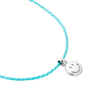 Silver Smiley Face Cord Bracelet