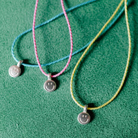 Silver Smiley Face Cord Bracelet