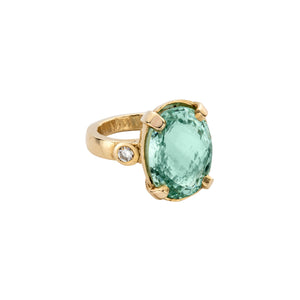 SOFIA Aquamarine & Diamond Claw Ring