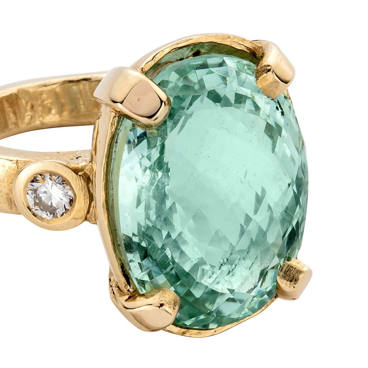 SOFIA Aquamarine & Diamond Claw Ring