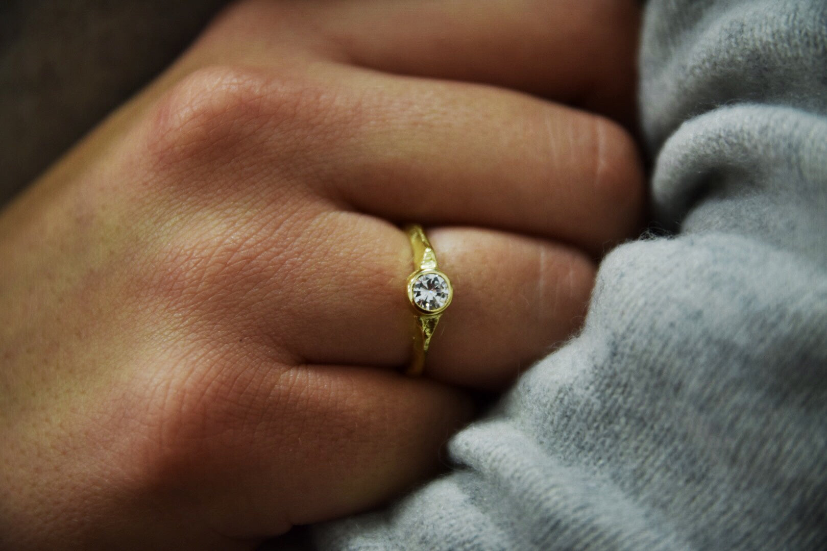 Gold HERA Antique Diamond Promise Ring