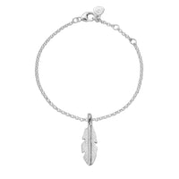 Silver Medium Feather Chain Bracelet