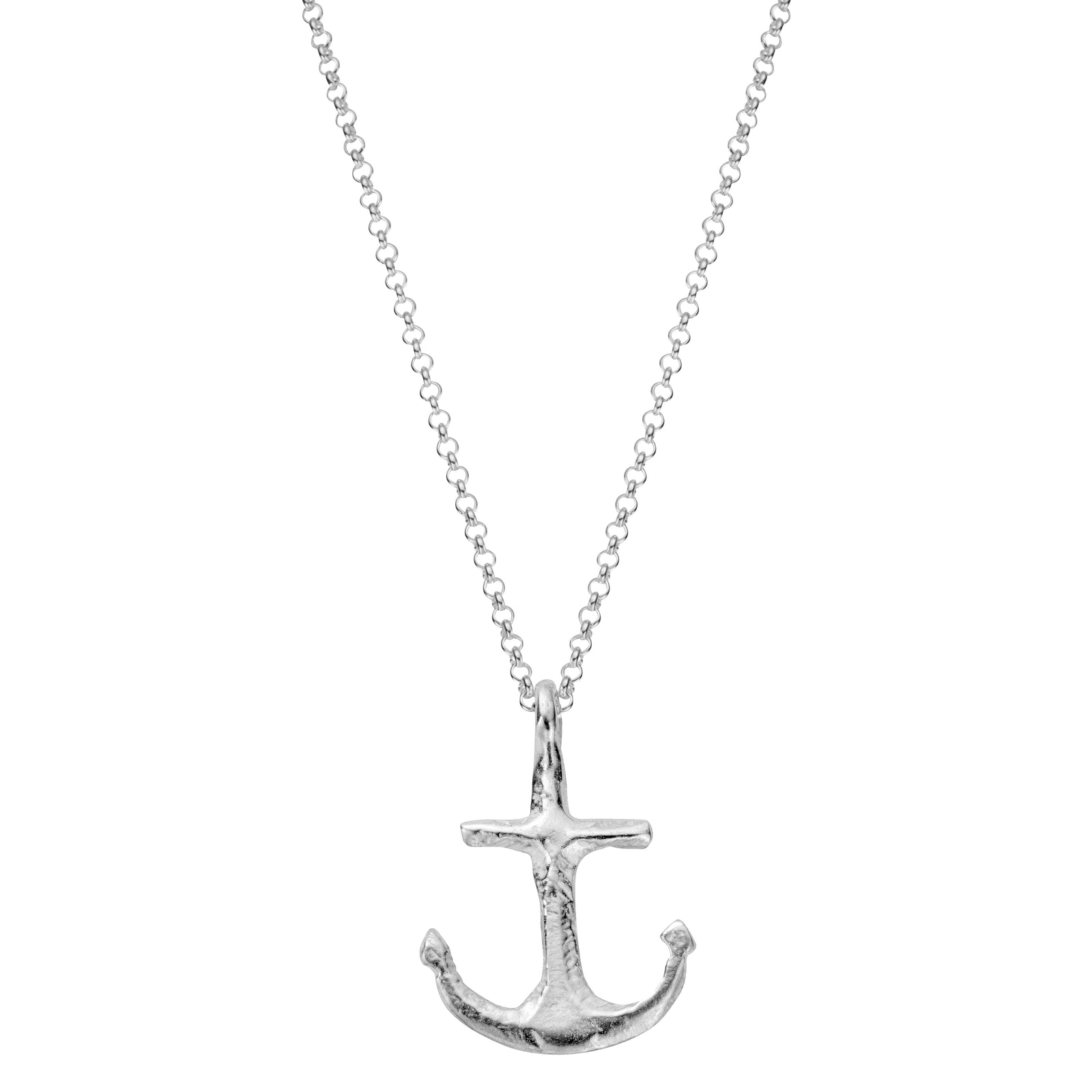 Silver Midi Anchor Necklace