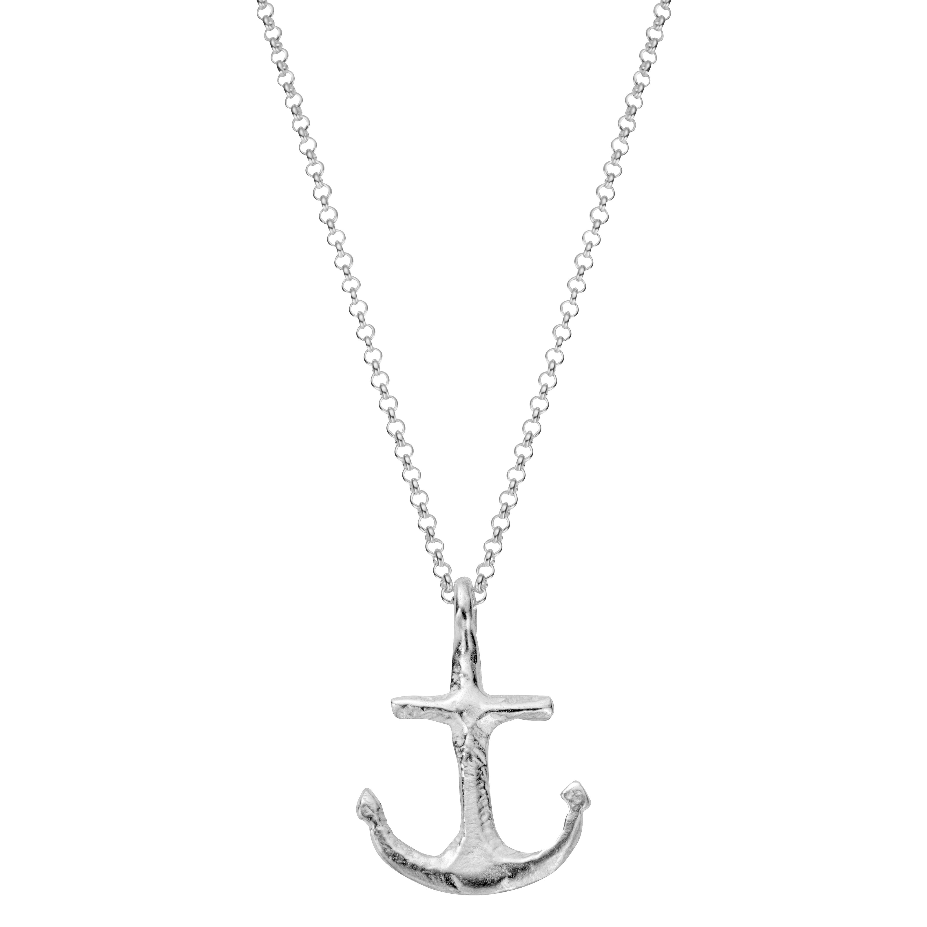 Silver Midi Anchor Necklace