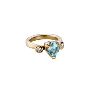 ERATO Gold Aquamarine & Diamond Ring