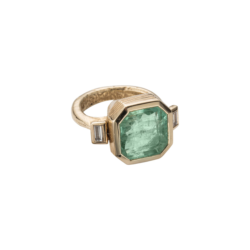 PHEOBE Cinderella Emerald and Gold Ring