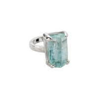 AURA Gold Aquamarine Claw Ring