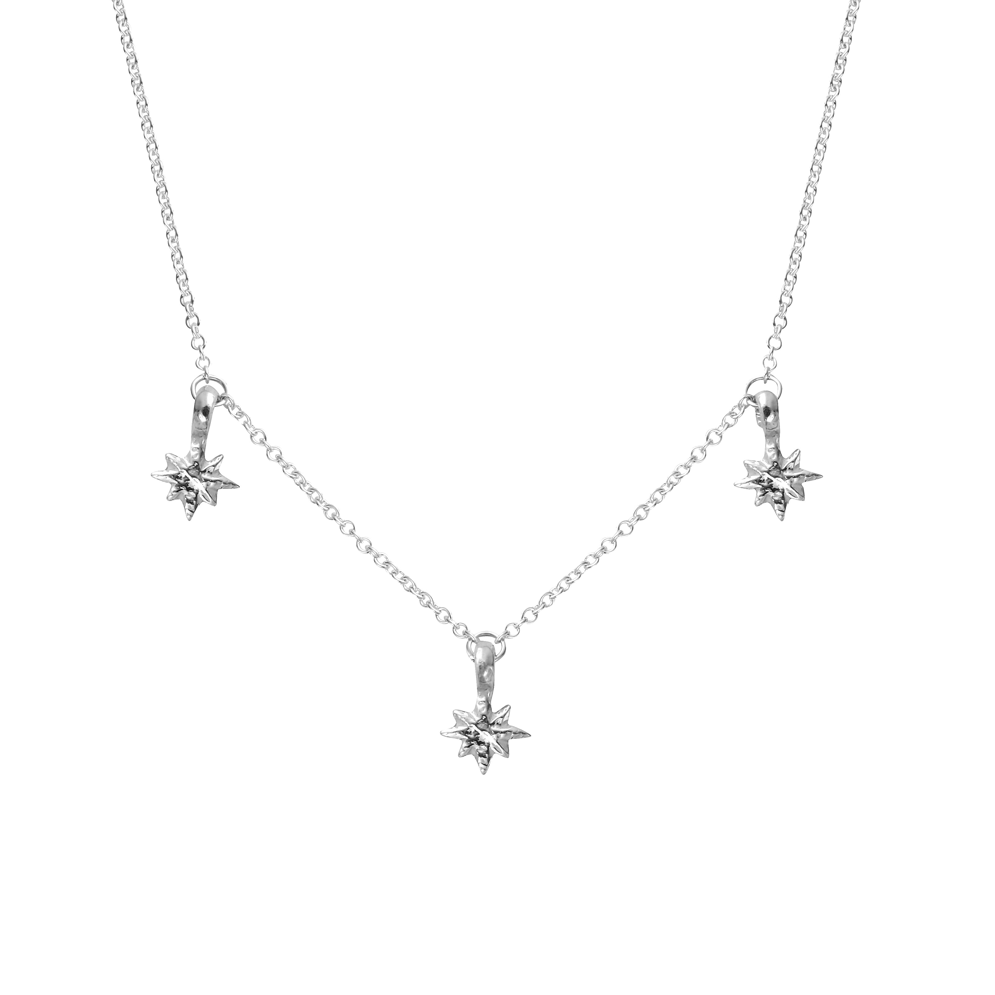 Silver Three Baby North Star Necklace