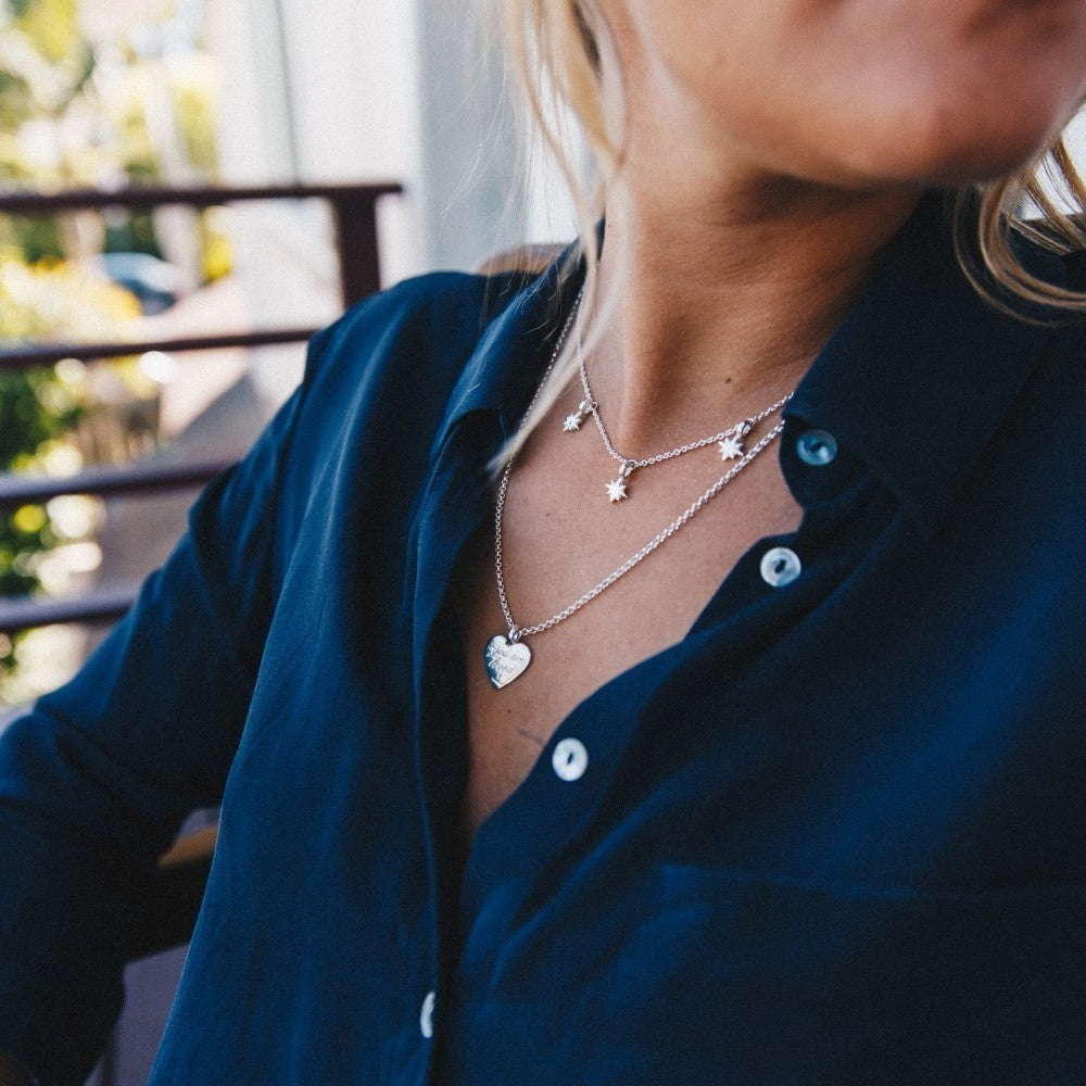 Silver Three Baby North Star Necklace