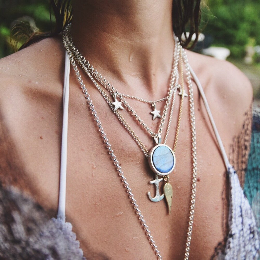 Silver Three Star Necklace