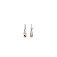 Tiny Cupid Hoops With Mini Citrine Earring Charms
