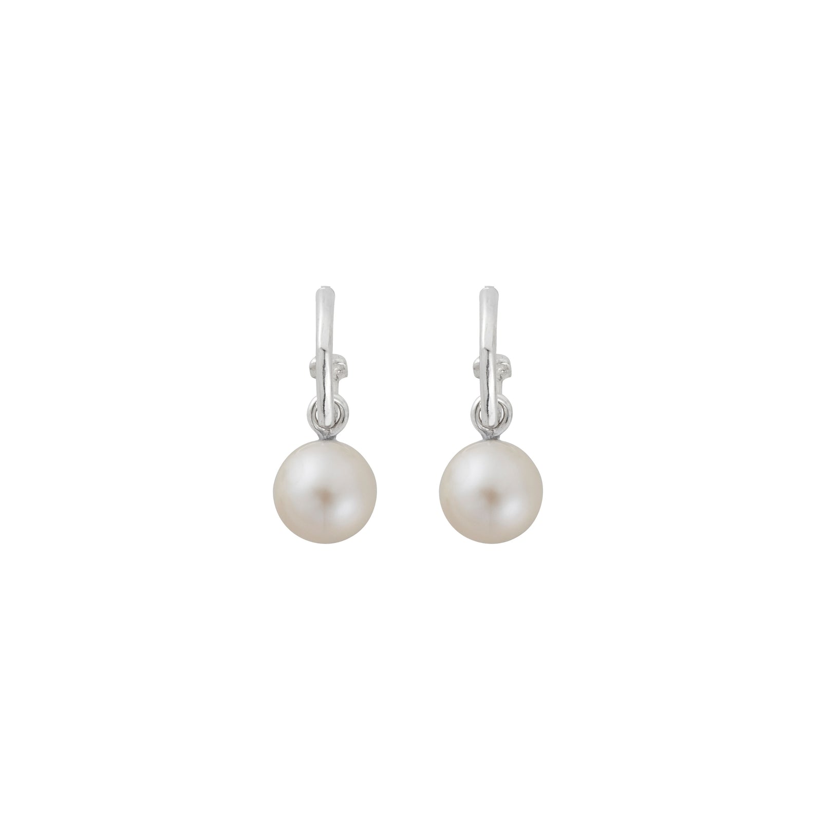 Tiny Cupid Hoops With White Pearl Earring Charms
