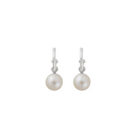 Tiny Cupid Hoops With White Pearl Earring Charms