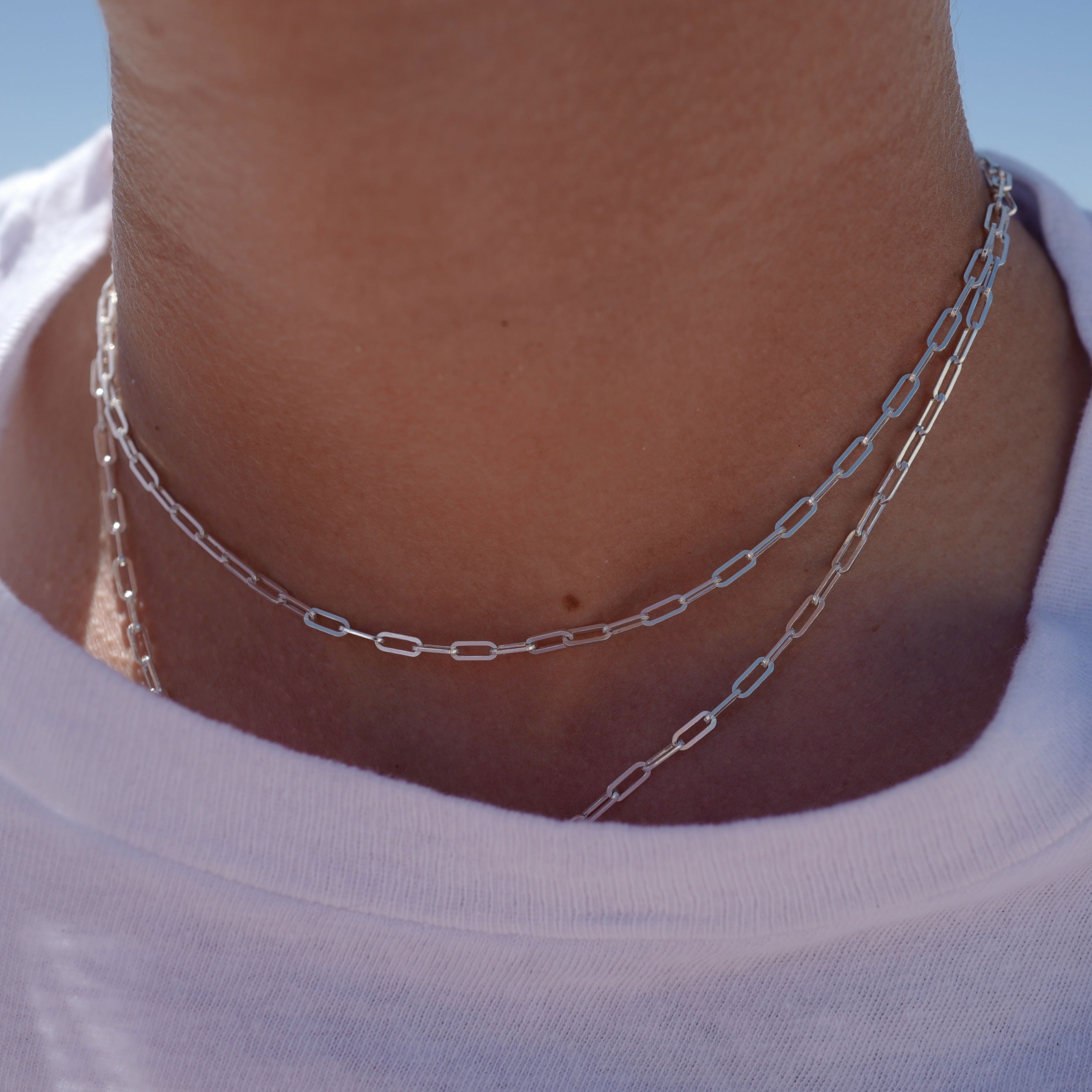 Silver Tiny Trace Chain Necklace