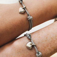 Silver Think of Me Heart Sailing Rope Bracelets