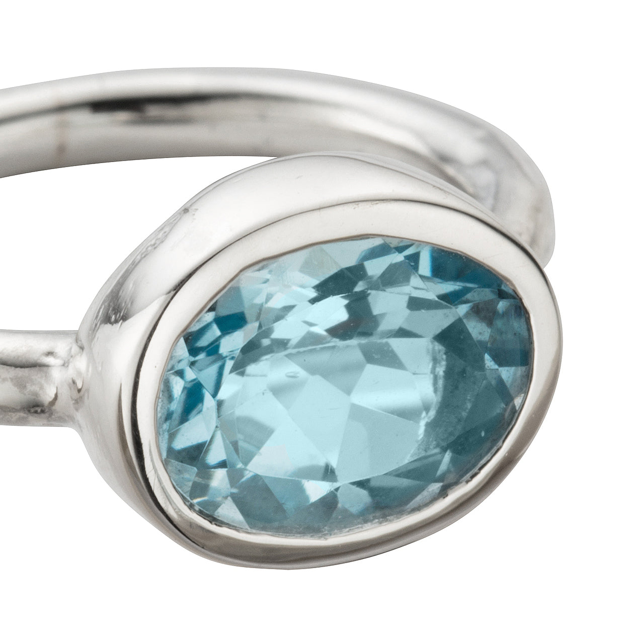 Silver Blue Topaz Baby Treasure Ring-R