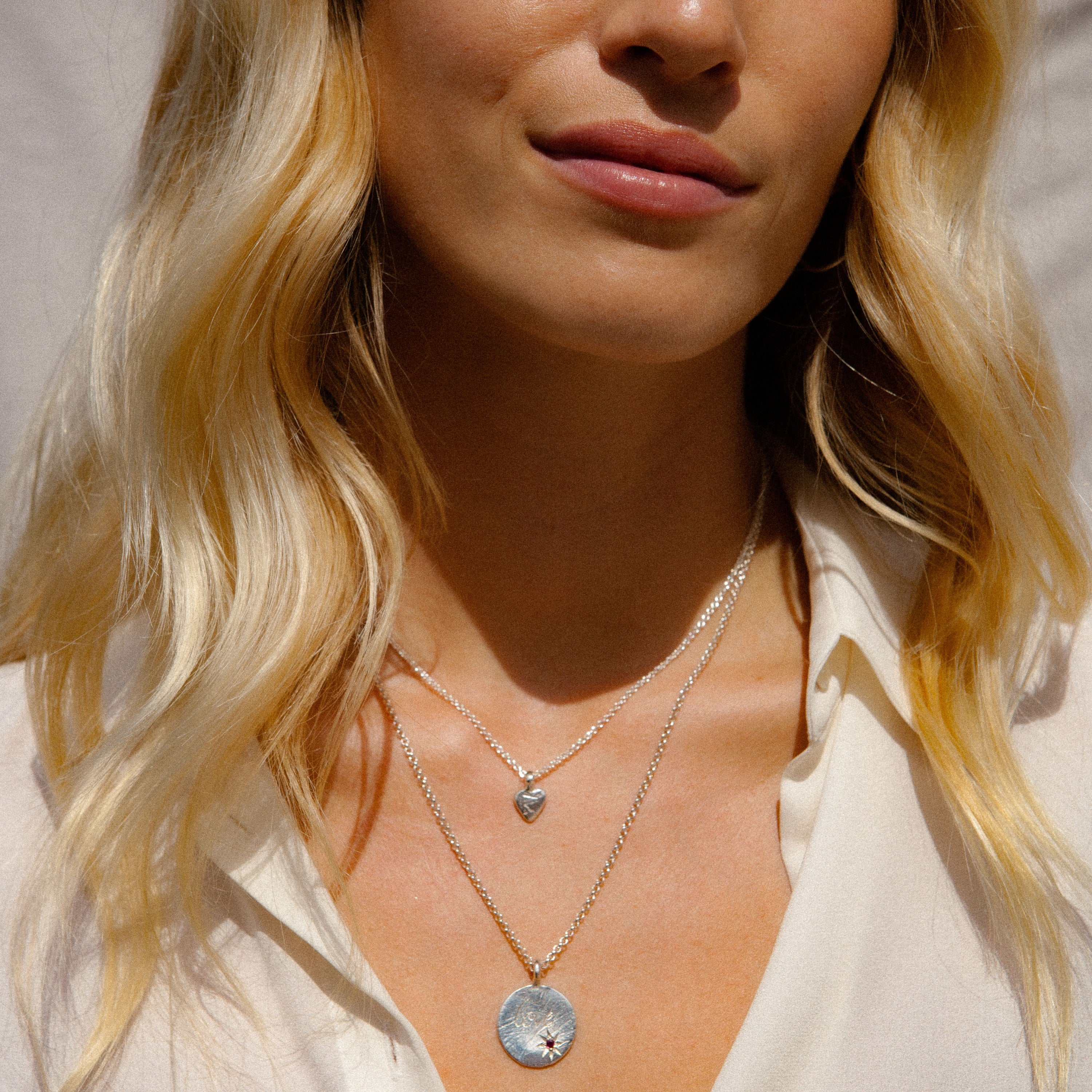 Silver Tourmaline Midnight Moon Necklace