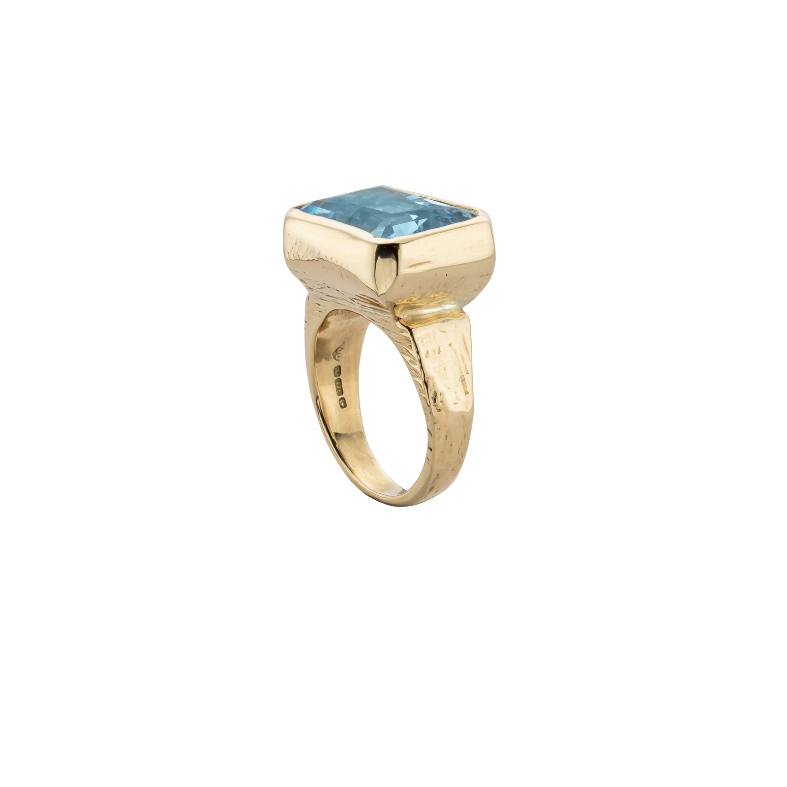 ULA Gold Blue Topaz Ring