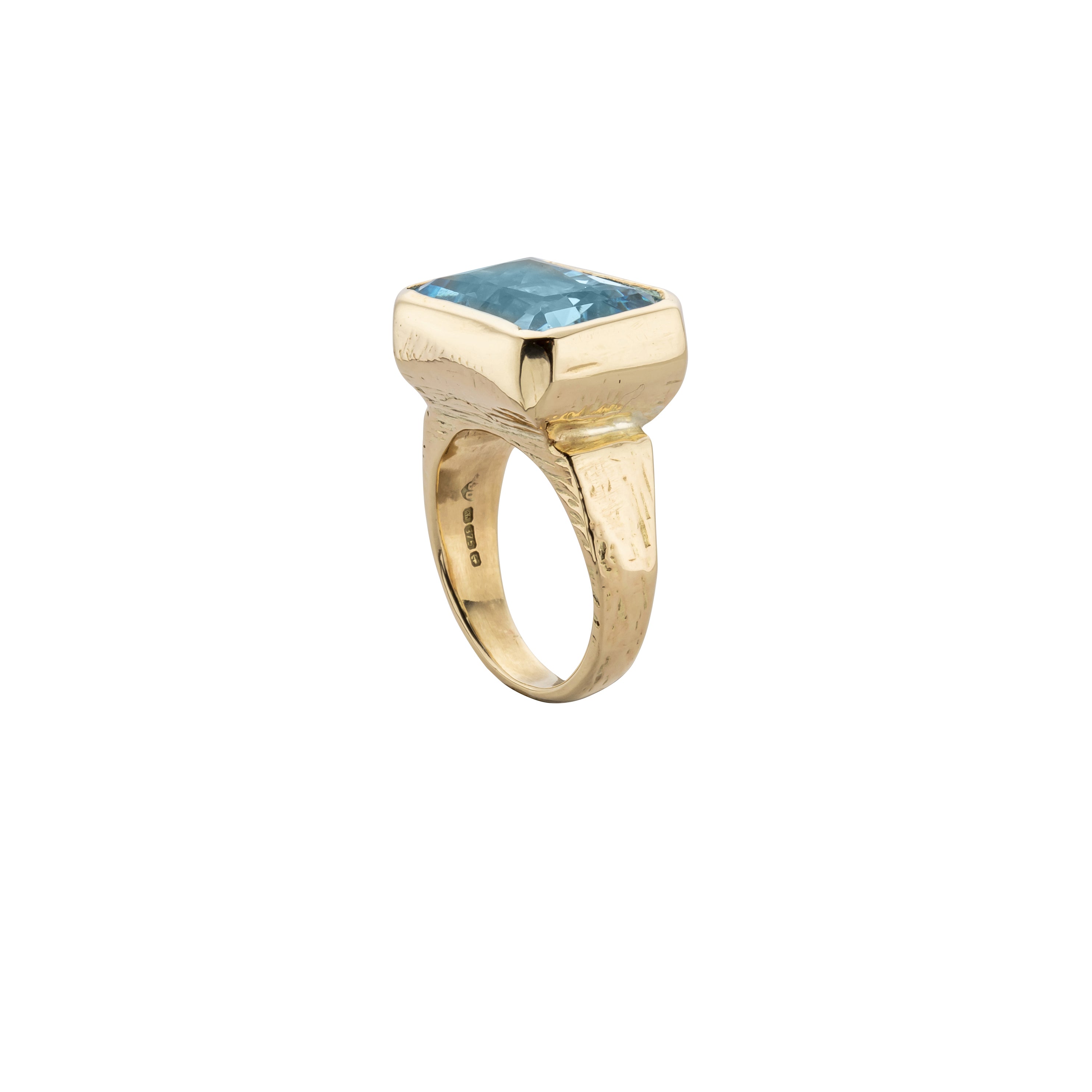 ULA Gold Blue Topaz Ring