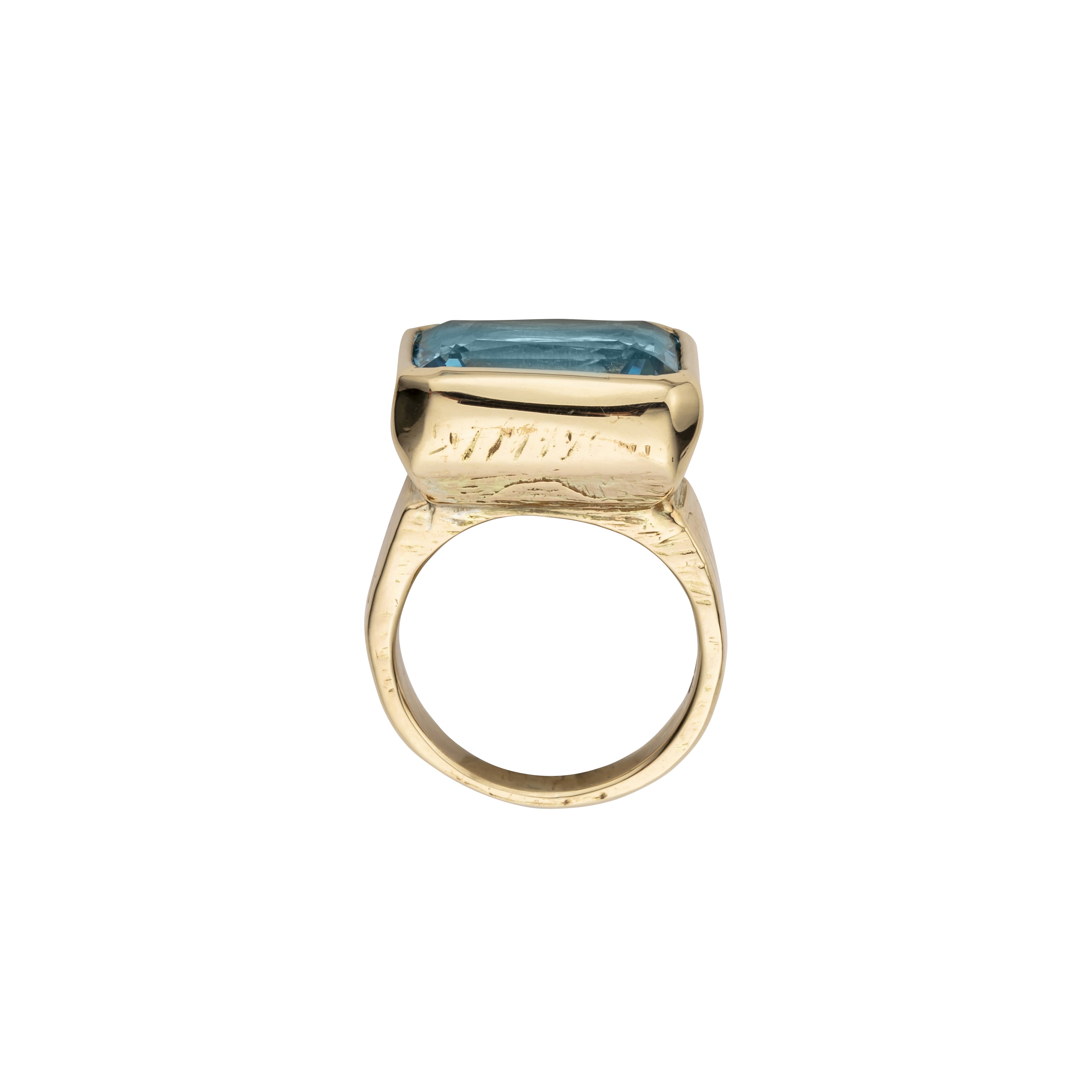 ULA Gold Blue Topaz Ring