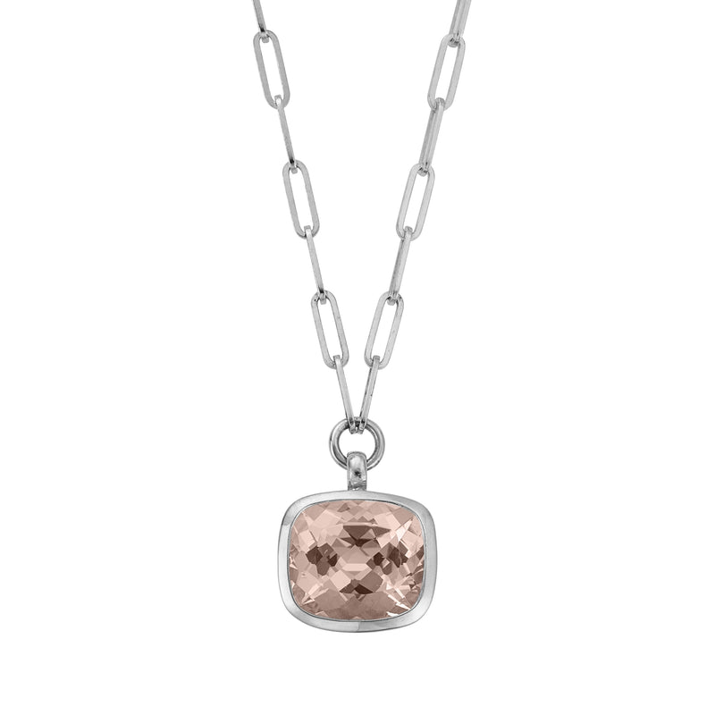 MOUNT ROSA Silver Morganite Necklace