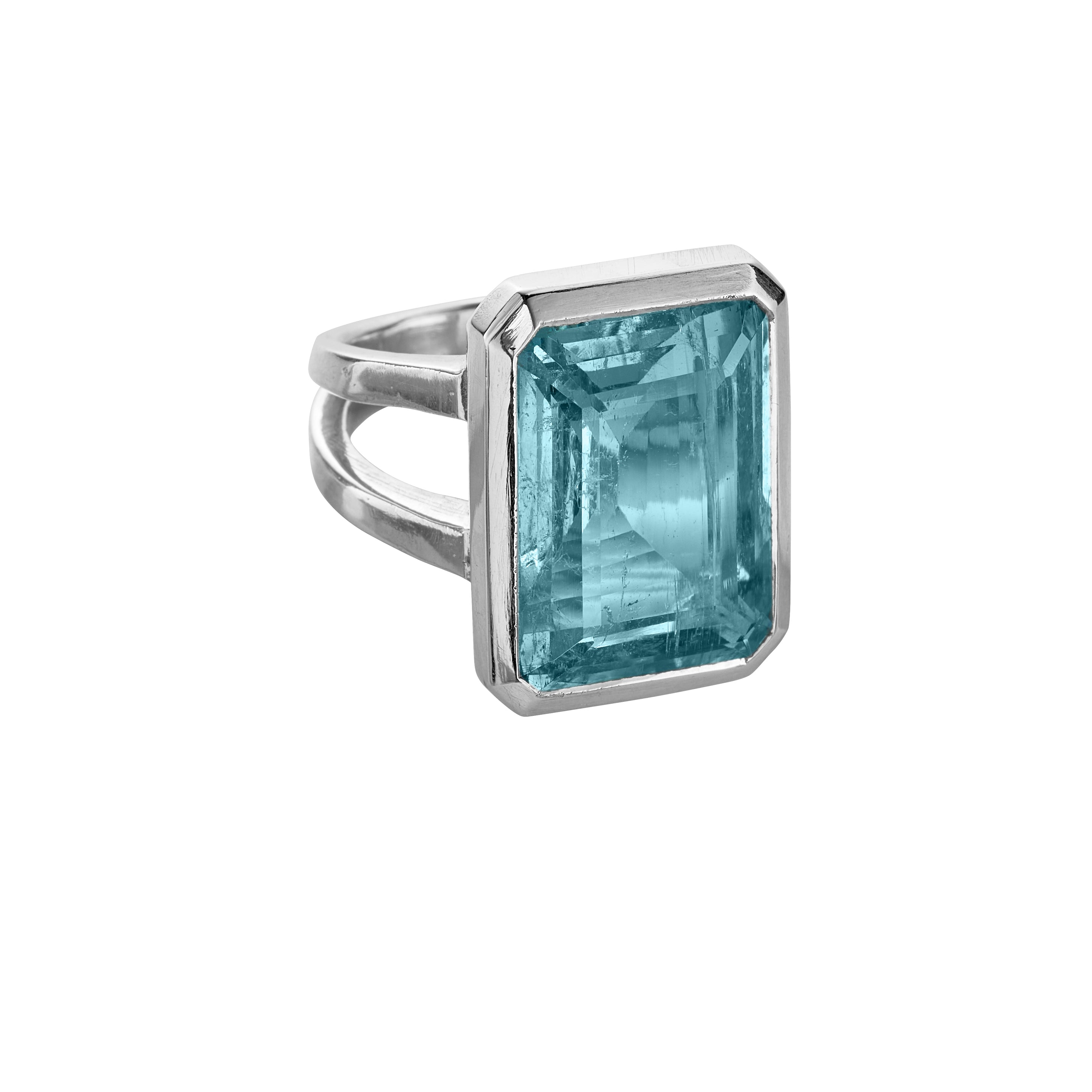 THASOS Silver Aquamarine Ring