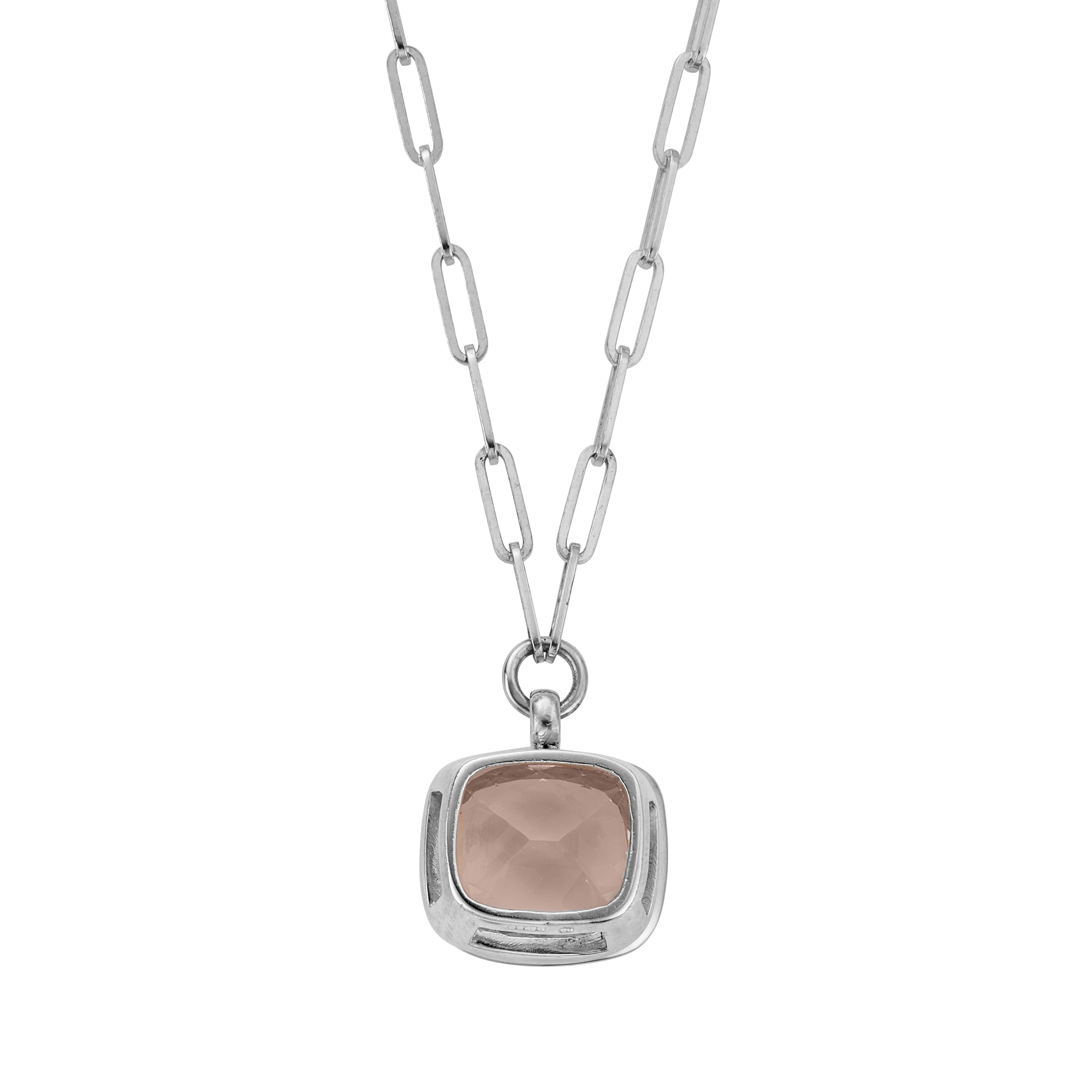 MOUNT ROSA Silver Morganite Necklace