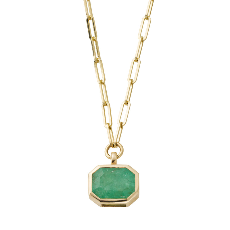 VERITY Gold Emerald Trace Chain Necklace