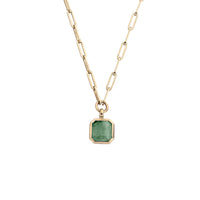 VIRIBUS Gold Emerald Trace Chain Necklace