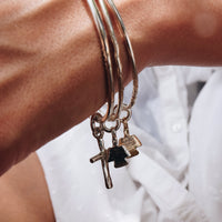 Silver Mini Angel Bangle