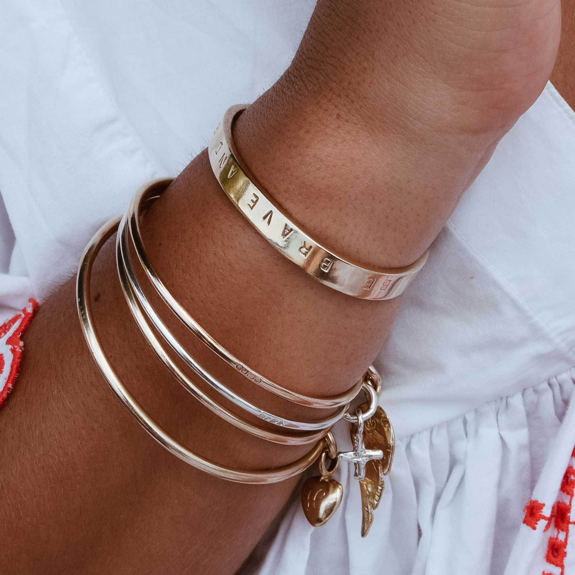 Gold Maxi Grateful Heart Bangle