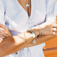 Silver Large Shamrock Bangle
